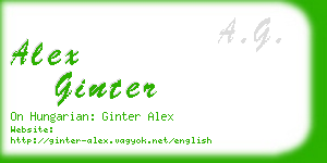 alex ginter business card